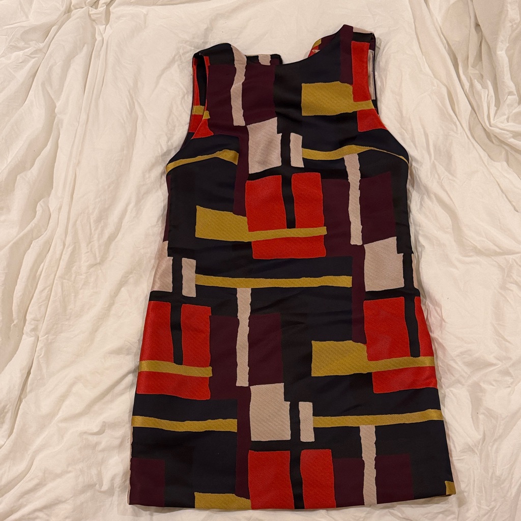 Alice + Olivia Geometric Mini Dress - Red, Yellow, Black